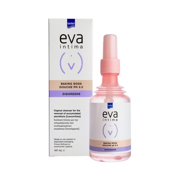 Intermed Eva Intima Baking Soda Douche pH 9.0 147ml Κολπική Πλύση με Σόδα για την Απομάκρυνση των Συσσωρευμένων Εκκρίσεων