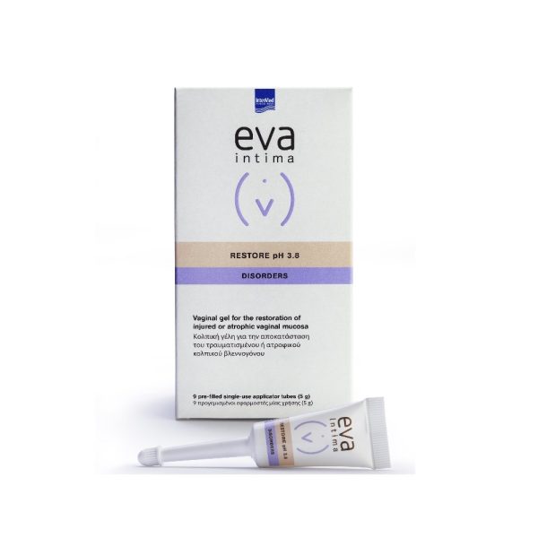 Intermed Eva Restore pH 3.8 Vaginal Gel 9tubes, Κολπική Γέλη για Αποκατάσταση του Κολπικού Βλεννογόνου, 9τεμ