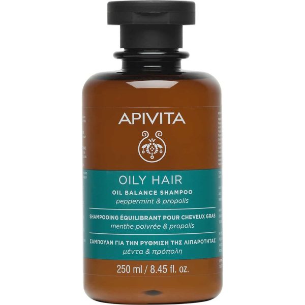 Apivita Oil Balance Peppermint & Propolis Shampoo, 250ml