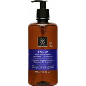 Apivita Men's Tonic Hippophae TC & Roremary Shampoo Eco Pack, 500ml