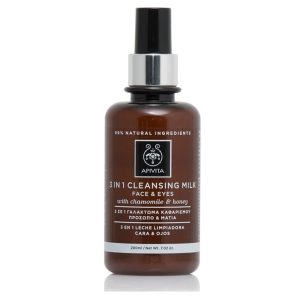 Apivita 3in1 Cleansing Milk Γαλάκτωμα Καθαρισμού Για Πρόσωπο & Μάτια Με Χαμομήλι & Μέλι, 200ml
