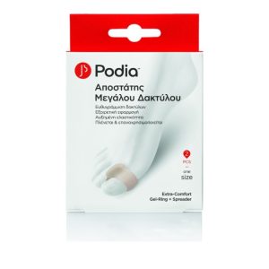 Podia Extra-Comfort Gel-Ring & Spreader One Size Αποστάτης Μεγάλου Δακτύλου 1 Μέγεθος, 2 τεμάχια