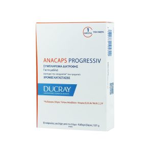 Ducray Anacaps Progressiv 30 caps Για Χρόνιες Καταστάσεις, Ενίσχυση των Μαλλιών