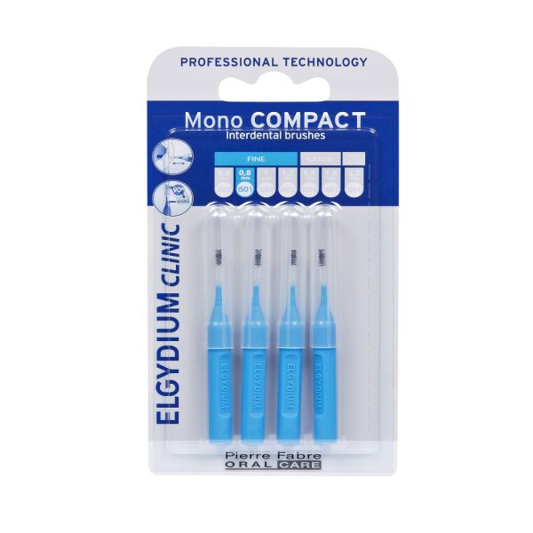 Elgydium Clinic Mono Compact Μεσοδόντια Βουρτσάκια 0.4mm σε χρώμα Μπλε 4τμχ