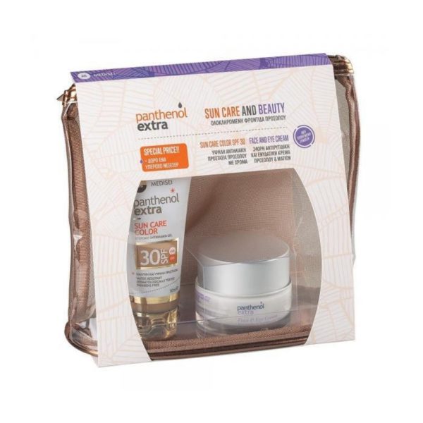 Panthenol Extra SET Sun Care Color SPF30 50ml & Face & Eye Anti-Wrinkle Cream 50ml & ΔΩΡΟ Νεσεσέρ