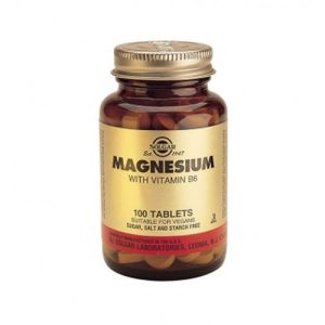 Solgar Magnesium + B6 Συμπλήρωμα Διατροφής Μαγνήσιο σε Συνδυασμό με Βιταμίνη Β6, 100tabs
