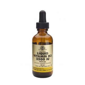 Solgar Vitamin D 3 2500 IU Liquid, Γερά Όστα, Ανοσοποιητικό, νευρικό Σύστημα, 59ml