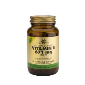 Solgar Vitamin E 1000IU Βιταμίνη Ε - Αντιοξειδωτική Δράση 50 Μαλακές Κάψουλες