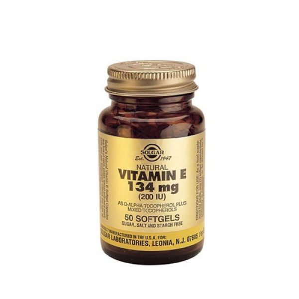 Solgar Vitamin E 134mg 200IU Βιταμίνες, 50 Softgels