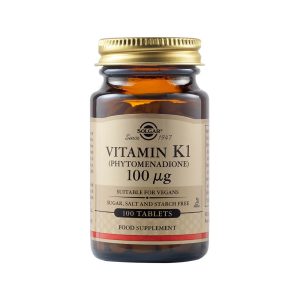 Solgar Vitamin K1 (Phytonadione) Λιποδιαλυτή Βιταμίνη Μορφής Κ1 100 ταμπλέτες