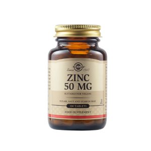 Solgar Zinc Gluconate 50mg, Συμπλήρωμα με Ψευδάργυρο, 100 Φυτικές Ταμπλέτες