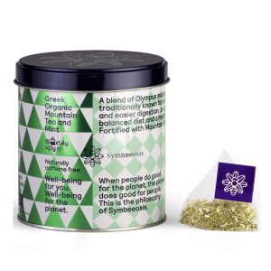 Symbeeosis Greek Organic Mountain Tea & Mint 19.5gr, Βιολογικό Τσάι του Βουνού & Μέντα για Ευεξία & Καλή Λειτουργία του Πεπτικού Συστήματος