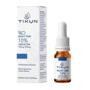 Tikun Night Time 10% CBD 750 mg & CBN 250 mg Υπογλώσσιες Σταγόνες 10 ml